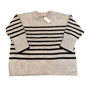 Philosophy Long Sleeve Grey Stripe Sweater NWT Size 1X